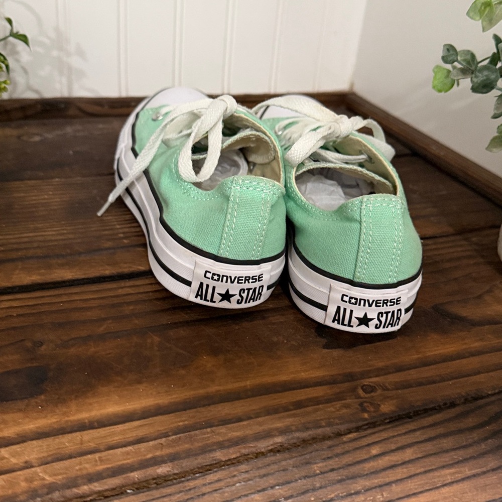 Mint Green Converse All Star Chuck Taylor Low Canvas Sneakers - Picture 4 of 8